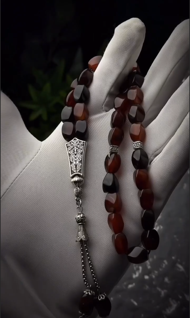 REAL Sulaimani Agate Aqeeq Islamic Prayer  Tesbih