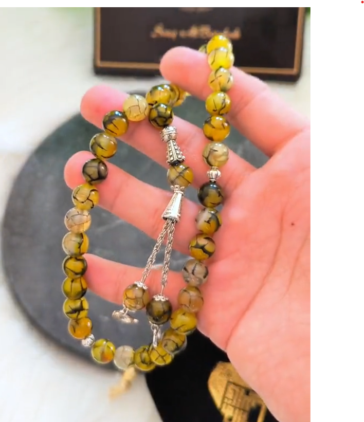 Premium Green Shajri Aqeeq Tasbeeh