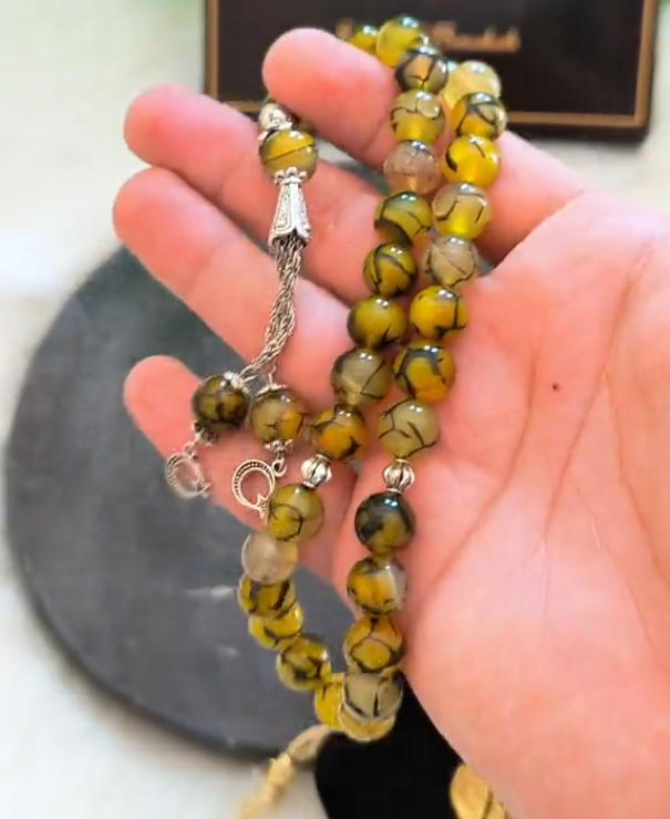 Premium Green Shajri Aqeeq Tasbeeh